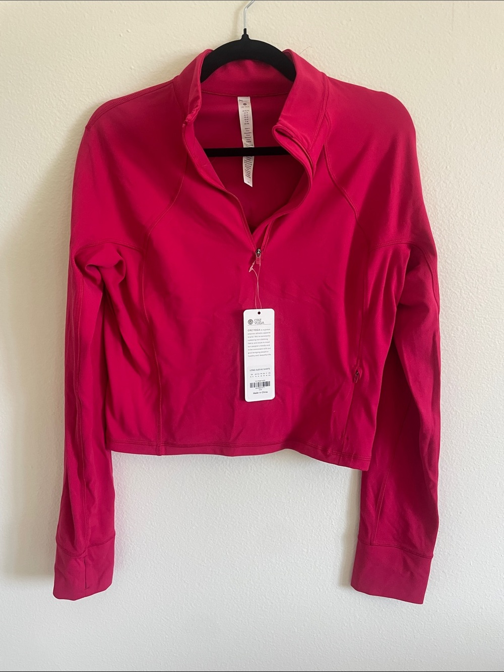 CRZ YOGA Hot Pink Quarter-Zip Performance Pullover